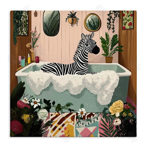 stupell industries Annabelle Hall | Clean Bubble Bath Zebra
