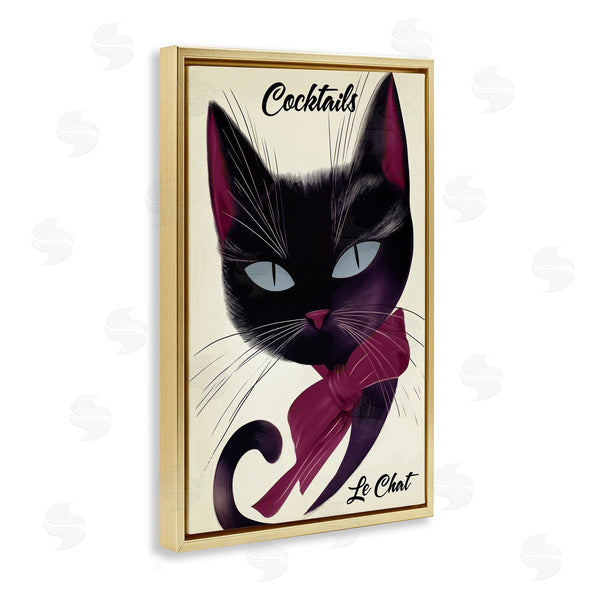 Stupell Industries Annabelle Hall | Cocktails Le Chat Poster Wall Art