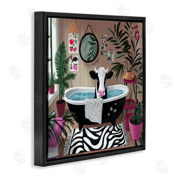 Stupell Industries Annabelle Hall | Cow In Modern Bathroom Space