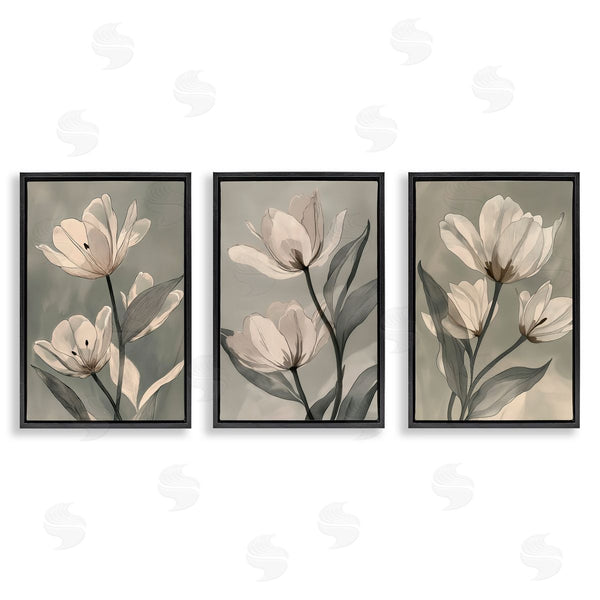 Stupell Industries Annabelle Hall | Flower Trios Portraits