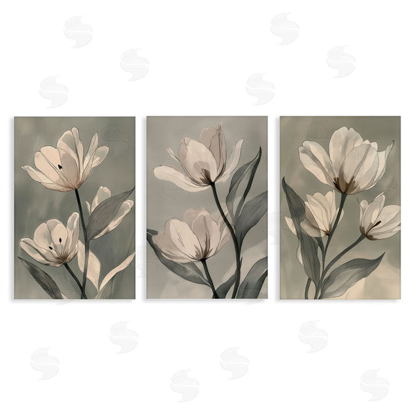 stupell industries Annabelle Hall | Flower Trios Portraits