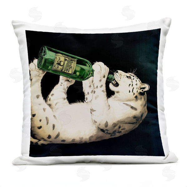 Stupell Industries Annabelle Hall | Leopard Absinthe Bottle Printed Throw Pillow