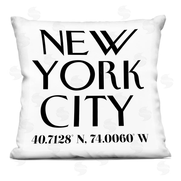 stupell industries Annabelle Hall | Urban NYC Coordinates Printed Throw Pillow