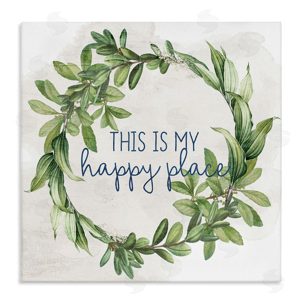 stupell industries Anne Bailey | Happy Place Wreath Wall Art