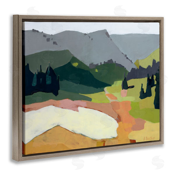 Stupell Industries Anne Becker | Winter Thawed Abstract Snow Mountain Landscape