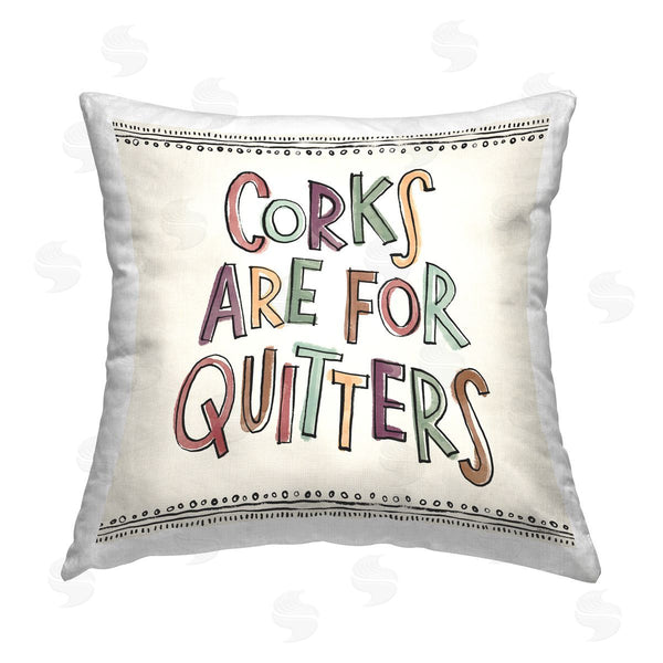stupell industries Anne Tavoletti | Corks For Quitters Printed Throw Pillow
