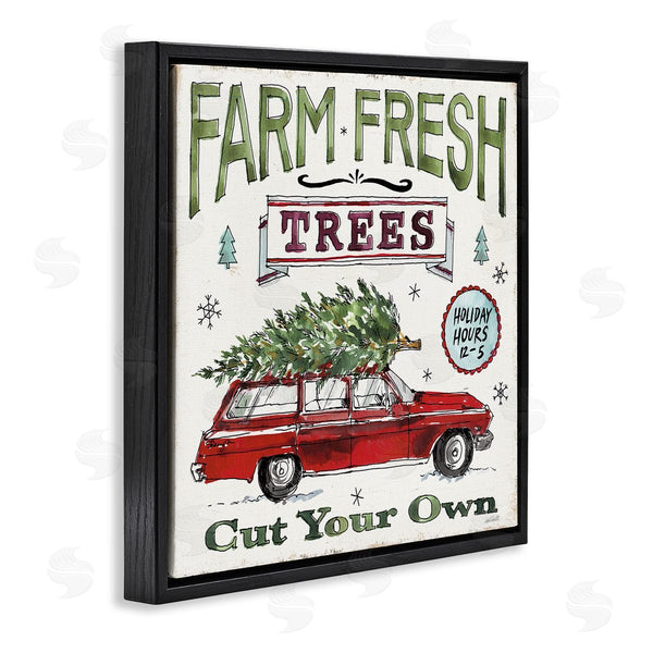 Stupell Industries Anne Tavoletti | Farm Fresh Trees Vintage Christmas Advertisement Station Wagon Wall Art