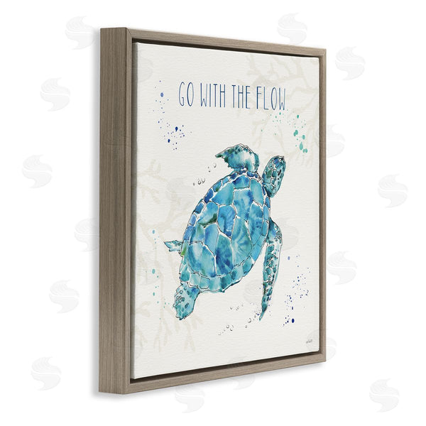 Stupell Industries Anne Tavoletti | Go With The Flow Turtle Tortoise
