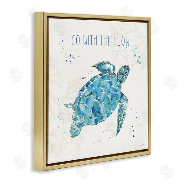 Stupell Industries Anne Tavoletti | Go With The Flow Turtle Tortoise