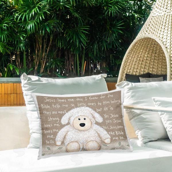 Stupell Industries Annie LaPoint | Jesus Loves Me Little Lamb Printed Throw Pillow