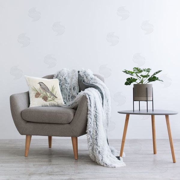 Stupell Industries Annie Warren | Bird With Pinecones Printed Throw Pillow