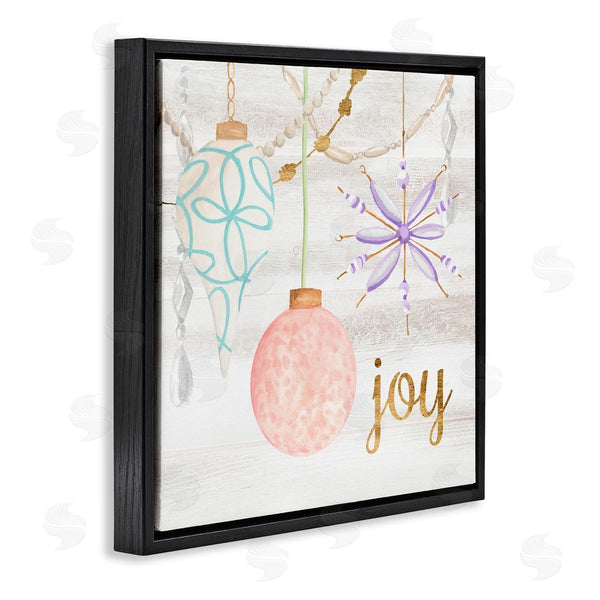 Stupell Industries Annie Warren | Hanging Holiday Ornaments Festive Joy Glam Text Wall Art