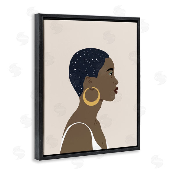 Stupell Industries Annie Warren | Night Sky Constellation Hairstyle Glam Female Portrait Wall Art