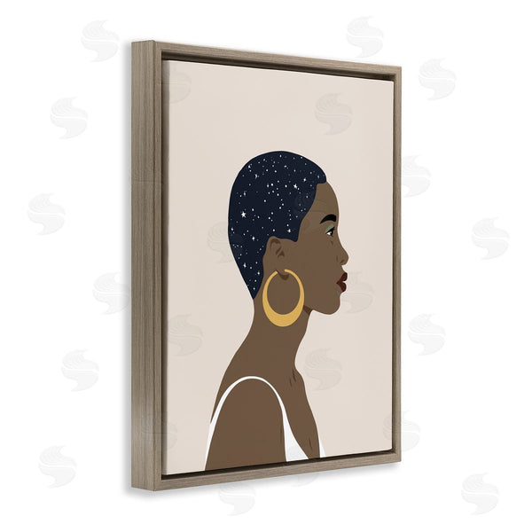 Stupell Industries Annie Warren | Night Sky Constellation Hairstyle Glam Female Portrait Wall Art