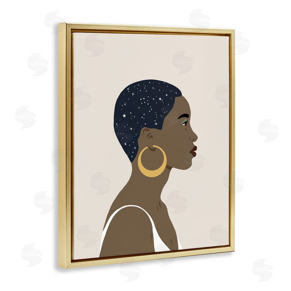 Stupell Industries Annie Warren | Night Sky Constellation Hairstyle Glam Female Portrait Wall Art