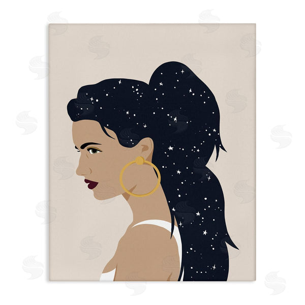 stupell industries Annie Warren | Stars in Hair Glam Female Portrait Constellations