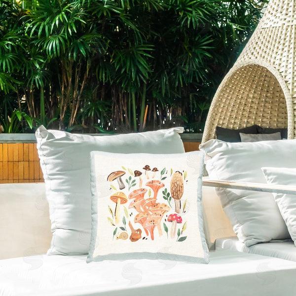 Stupell Industries Annie Warren | Subtle Mushroom Pattern Printed Throw Pillow