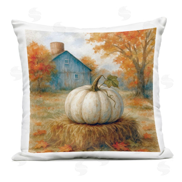 Stupell Industries Antony Smith | Harvest Pumpkin On Hay Bale Printed Throw Pillow