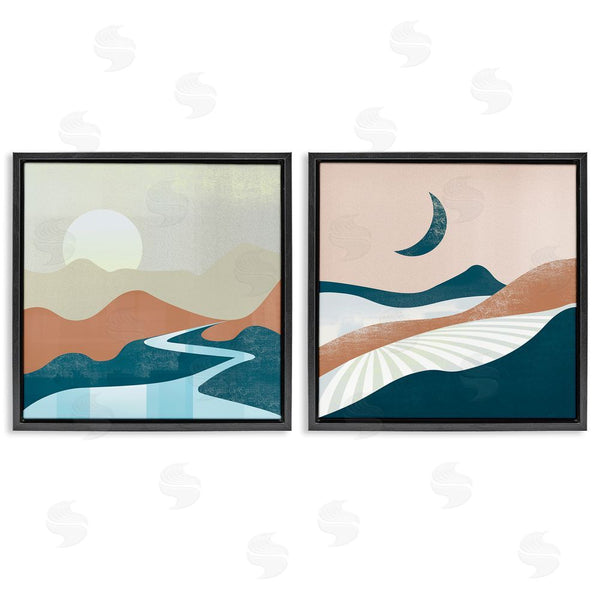 Stupell Industries Arctic Frame | Abstract Day & Night Landscape Wall Art