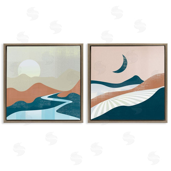 Stupell Industries Arctic Frame | Abstract Day & Night Landscape Wall Art