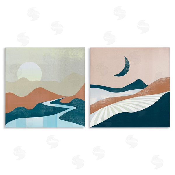 stupell industries Arctic Frame | Abstract Day & Night Landscape Wall Art