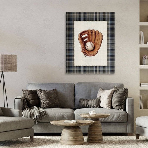 Stupell Industries Arlington Prints | Baseball Glove With Plaid