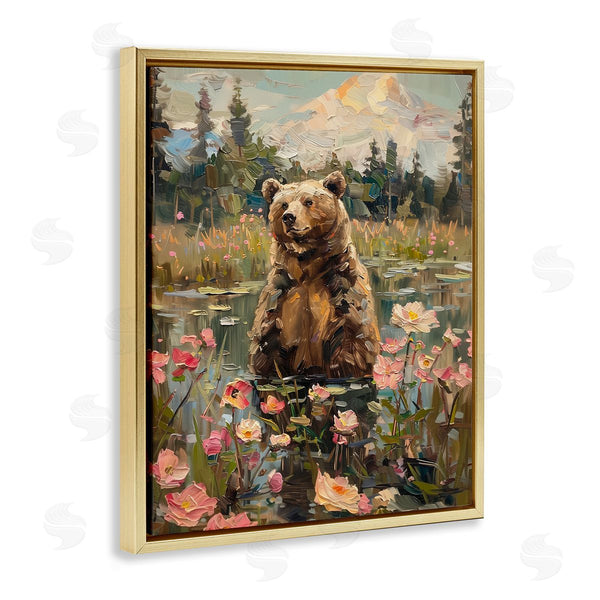 Stupell Industries Arlington Prints | Bear In Floral Pond