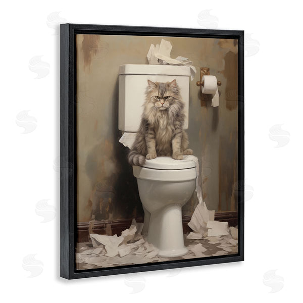 Stupell Industries Arlington Prints | Cat & Torn Toilet Paper