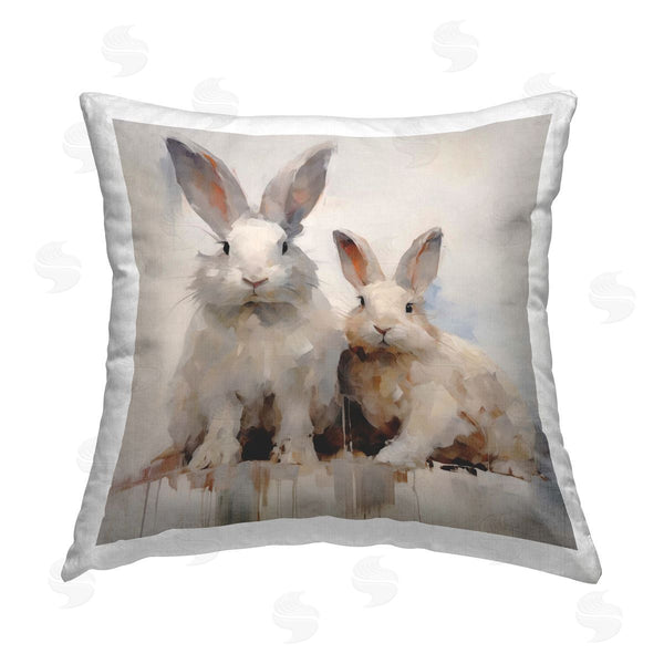 stupell industries Arlington Prints | Fluffy Spring Rabbits Printed Throw Pillow