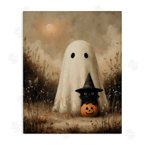 stupell industries Arlington Prints | Ghost with Black Kitten Wall Art