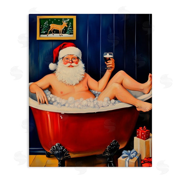 stupell industries Arlington Prints | Joyful Bathtub Santa Wall Art