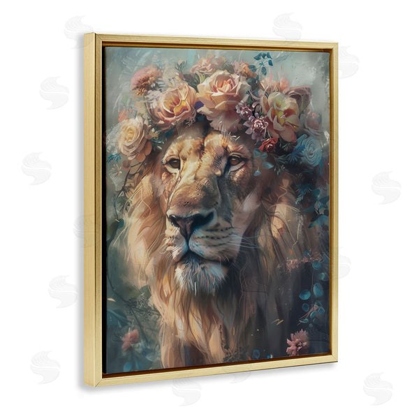 Stupell Industries Arlington Prints | Lion With Rose Garland
