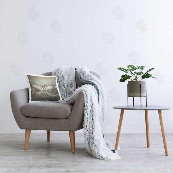 Stupell Industries Arlington Prints | Romantic Swans In Floral Pond Printed Throw Pillow