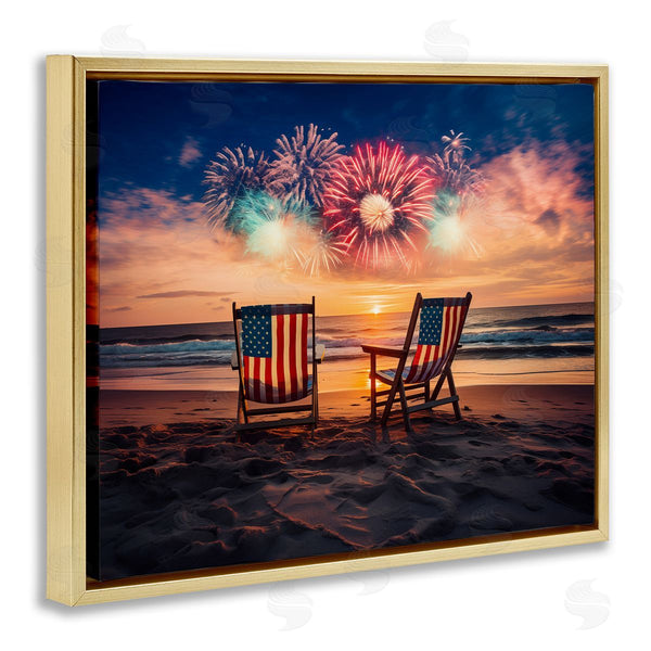 Stupell Industries Arlington Prints | Summer Fireworks At Beach Wall Art