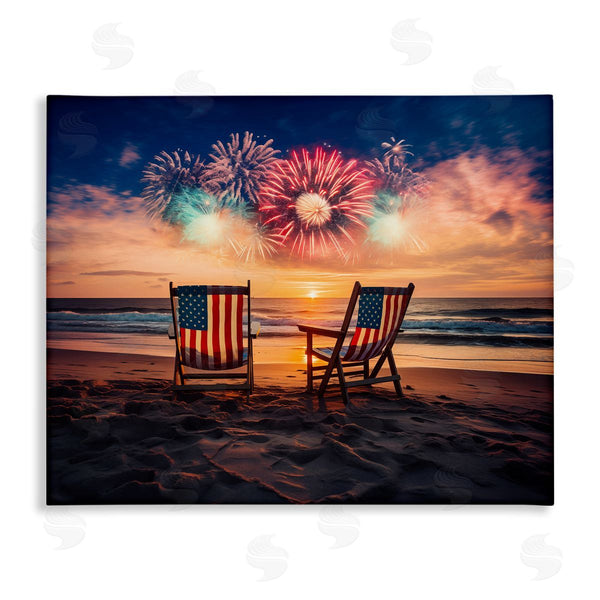 stupell industries Arlington Prints | Summer Fireworks at Beach Wall Art