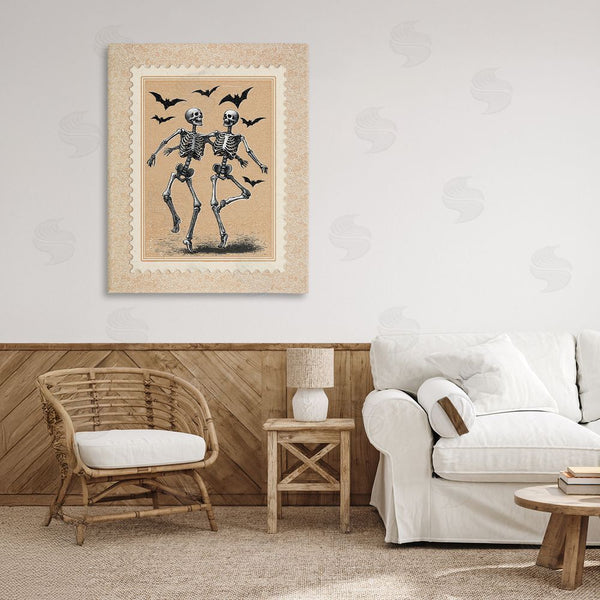 Stupell Industries Arlington Prints | Vintage Dancing Skeletons Stamp Wall Art