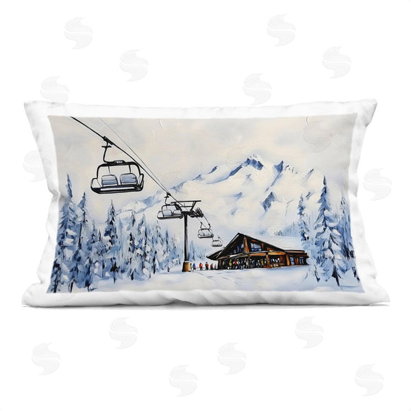 stupell industries Arlington Prints | Winter Adventure Ski Lift Printed Throw Pillow