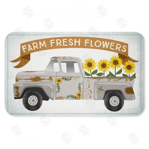 stupell industries Arrolynn Weiderhold | Autumn Farm Flowers Truck Anti-Fatigue Mat