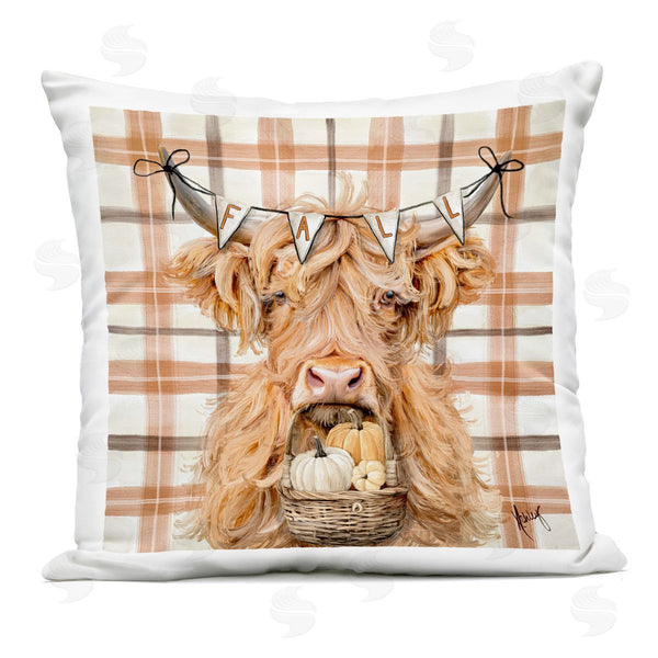 Stupell Industries Ashley Bradley | Fall Cattle With Pumpkin Basket Printed Throw Pillow