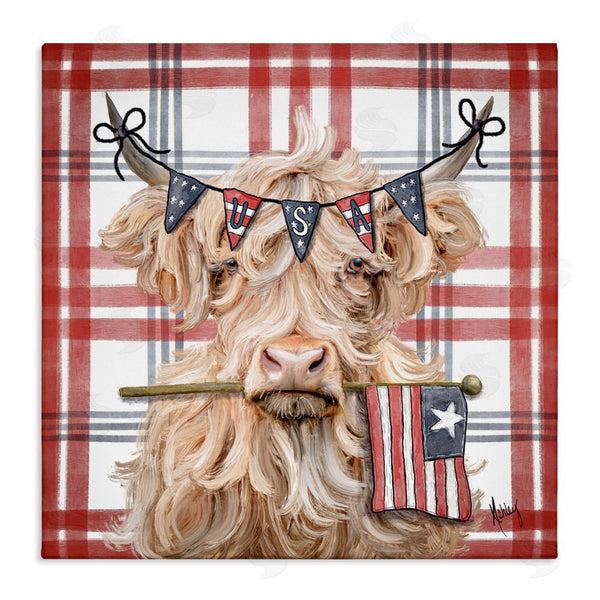 stupell industries Ashley Bradley | USA Plaid Highland Cattle Wall Art