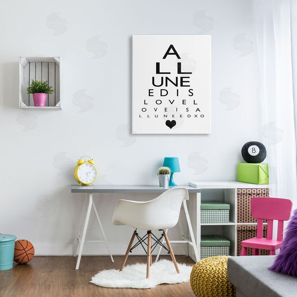 Stupell Industries Ashley Calhoun | All You Need Is Love Seeing Eye Chart Wall Art