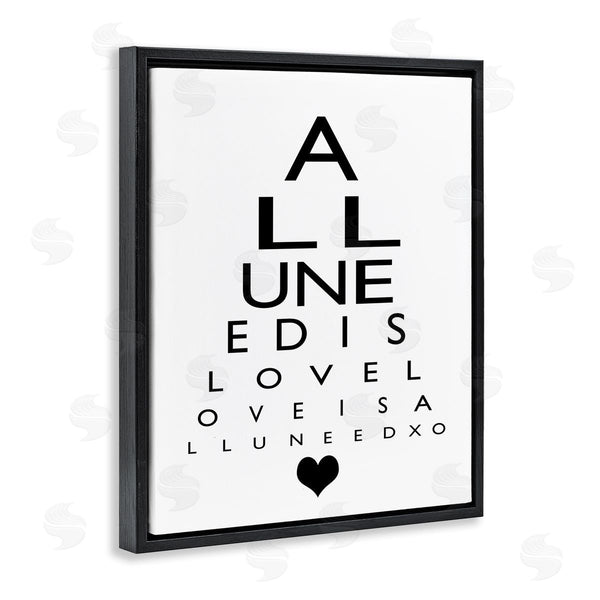 Stupell Industries Ashley Calhoun | All You Need Is Love Seeing Eye Chart Wall Art