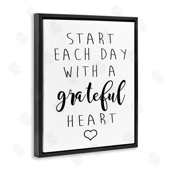 Stupell Industries Ashley Calhoun | Start Each Date With Grateful Heart Phrase Minimal Wall Art