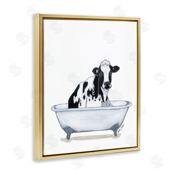 Stupell Industries Ashley Justice | Cow In Tub Sketch