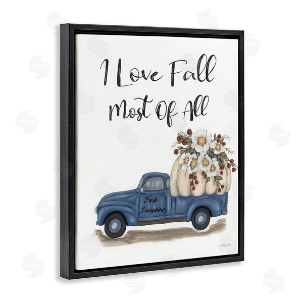 Stupell Industries Ashley Justice | Love Fall Most All Blue Truck Giant Pumpkin Wall Art