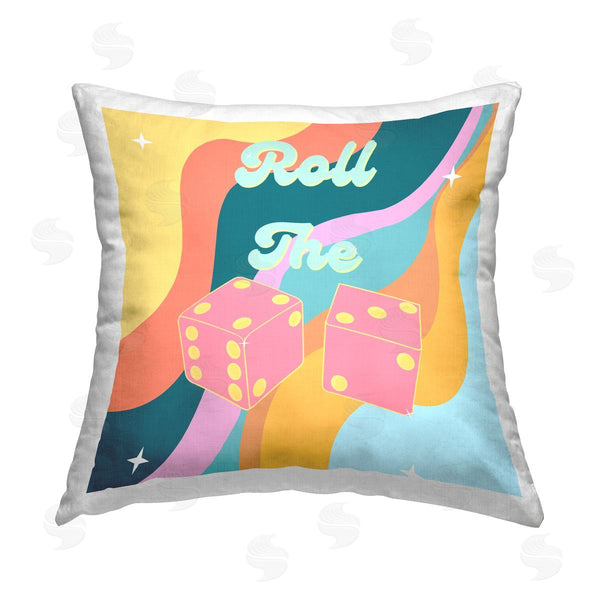 stupell industries Ashley Singleton | Retro Roll The Dice Printed Throw Pillow