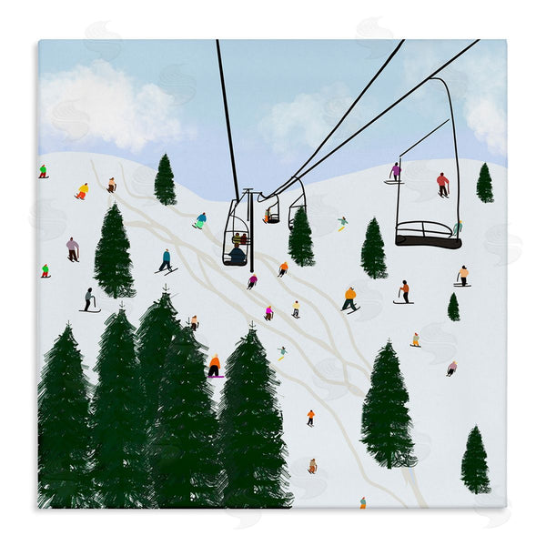 stupell industries Ashley Singleton | Ski Lift Mountain Landscape