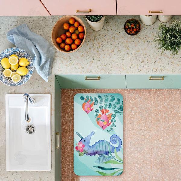 Stupell Industries Audrey Jeanne Roberts | Horned Seahorse & Fish Anti-Fatigue Mat