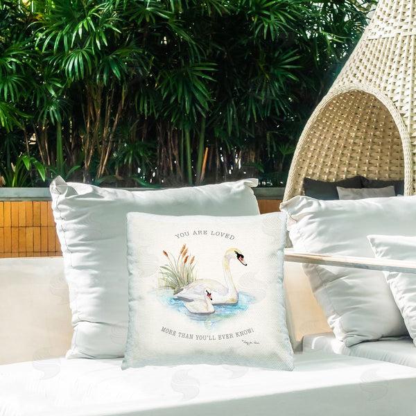 Stupell Industries Audrey Jeanne Roberts | More Than You Know Swans Throw Pillow