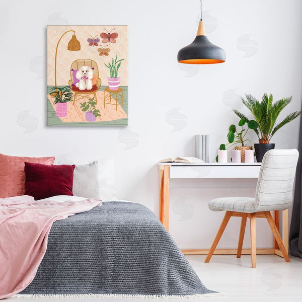 Stupell Industries Be Ni La | Pup In Whimsical Living Space Wall Art